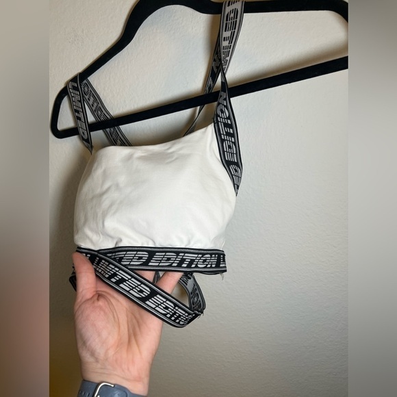 Forever 21 White Sports Bra with Logo Straps - Picture 2 of 4